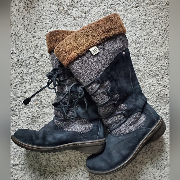 UGG Australia Torrey Size 8 BOHO Winter Boots, mid calf with fur accent - Picture 1 of 14